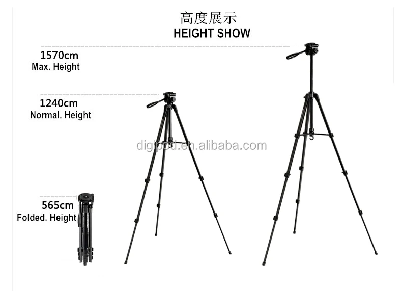 Digipod Tr 462f New Design 4 Sections 57inch Fashion Aluminum Stand Camera Accessories Tripod For Indoor Shooting Aliexpress