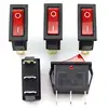 ON/Off Boat Rocker Switch with Light for Car Dash Dashboard Truck Home Toggle SPST Switch 3Pin 2 Position Red Green Button