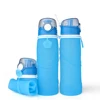 550ml Custom Logo Portable Leak-proof Travel Silicone Collapsible Drinking Silicone Foldable Water Bottle