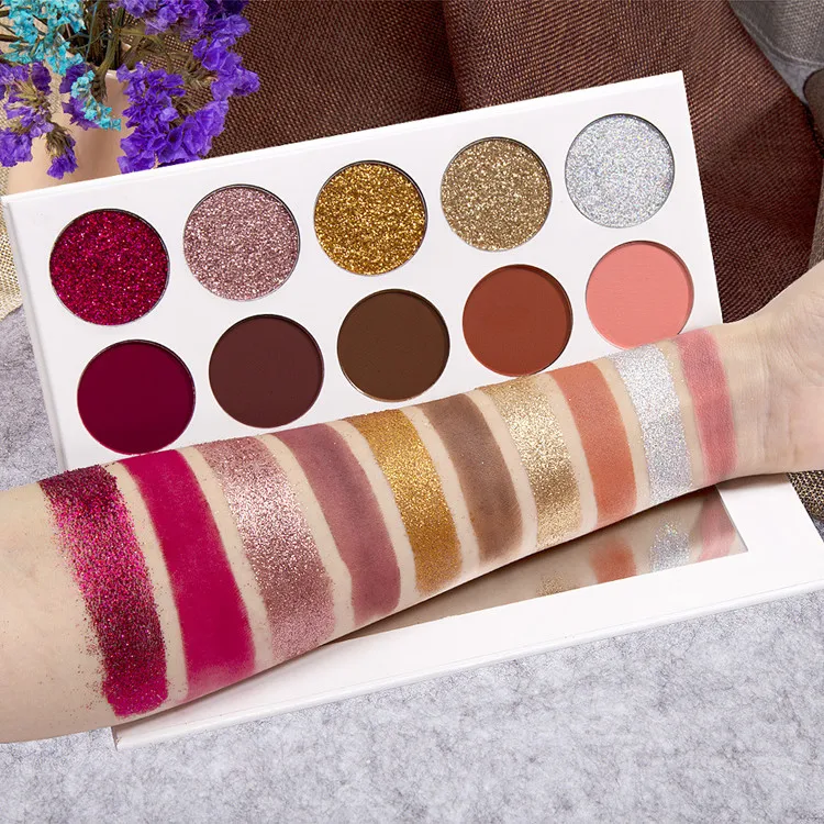 Classic Cardboard Eyeshadow Palette 10 Colors Matte and Glitter Daily Wear Makeup Palette, 10 color matte and glitter