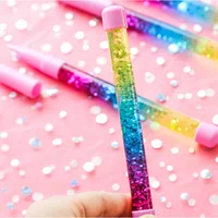 2019 china most popular novelty custom logo Plastic Liquid glitter floating pen mskib shop