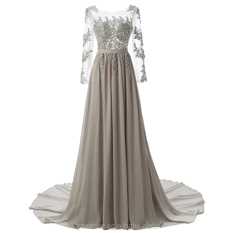 

2019 New Fashion Long Sleeve Backless Evening Dresses