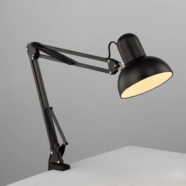 Factory Wholesale Foldable Clip Reading Light Swing Arm Office Desk Lamp Metal Bedside Table Lamparas Machine plat Lighting