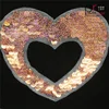 Custom shining heart shape sewing big size sequin patches