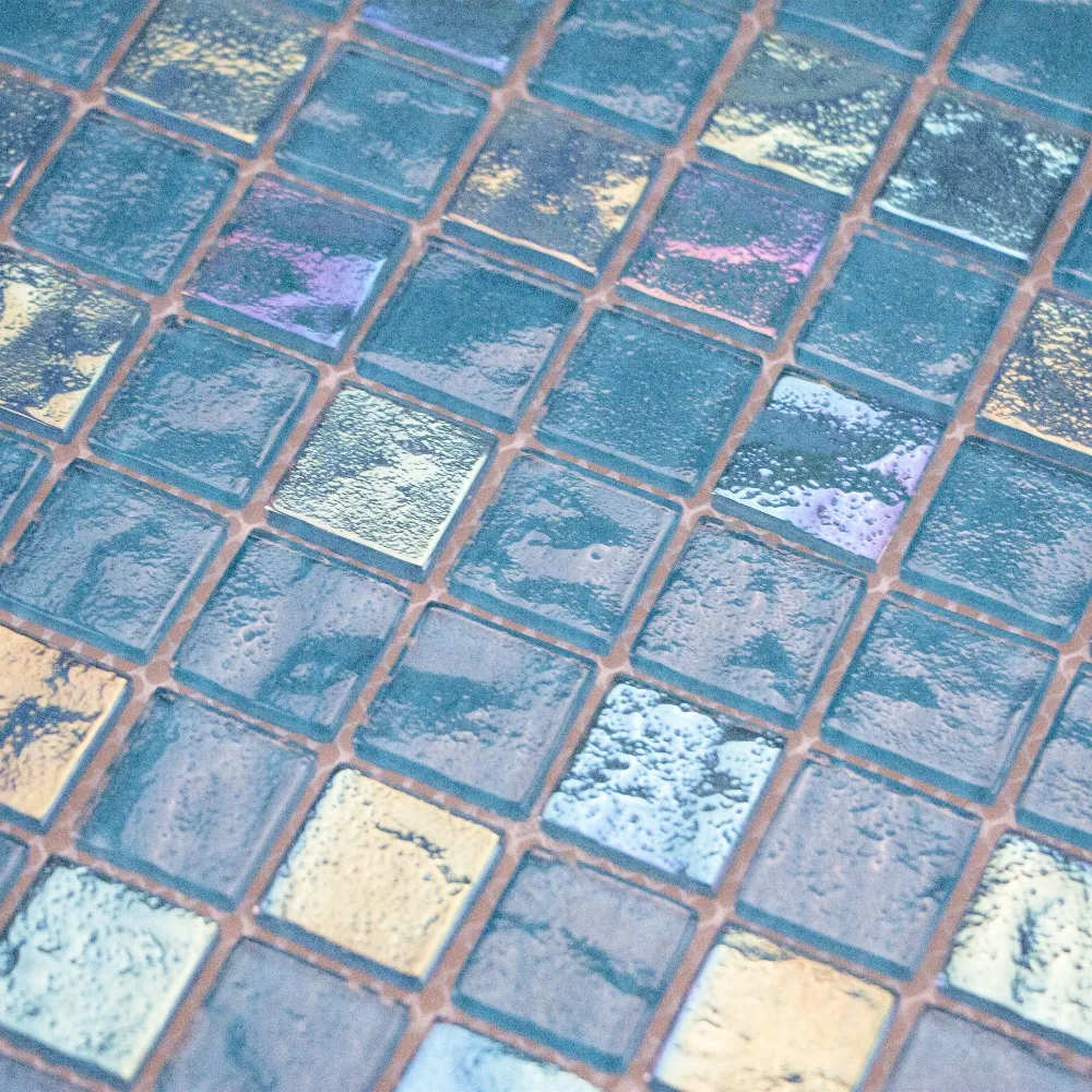 Màu xanh tinh thể thủy tinh mosaic gạch giá rẻ hồ bơi gạch backsplash