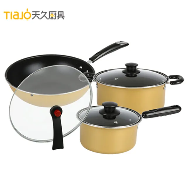 
Aluminum cookware casserole pot set with non stick coating 