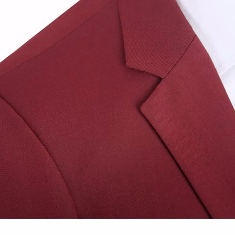 High Quality Wine Red Men's Suits Formal Occasions The Groom's Best Man ...