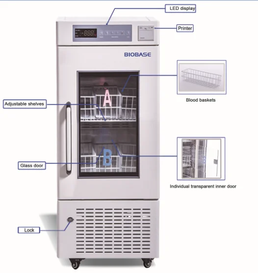 Biobase China 2018 High Quality Biological Refrigerator 4 Degree Blood
