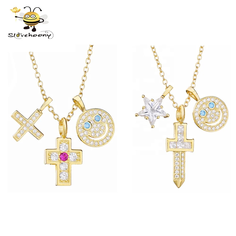 

Slovehoony 925 sterling silver Funny Japanese Necklace gold plated jewelry sets Vintage Necklaces 2019 New Arrivals