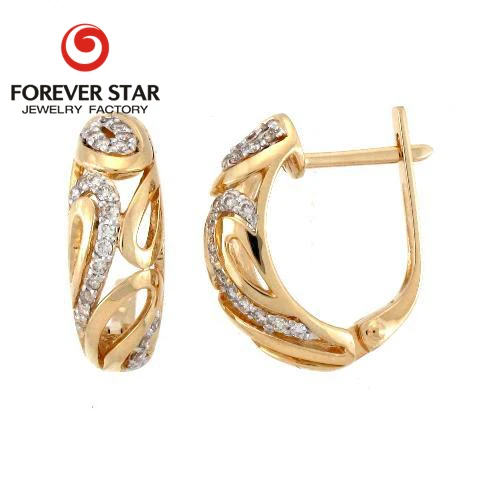 New Design Clip On Lock European Designs Women Earrings 18k Gold New Design Clip On Lock European Designs Women Earrings 18k Gold Light Weight Earring Jewelry
