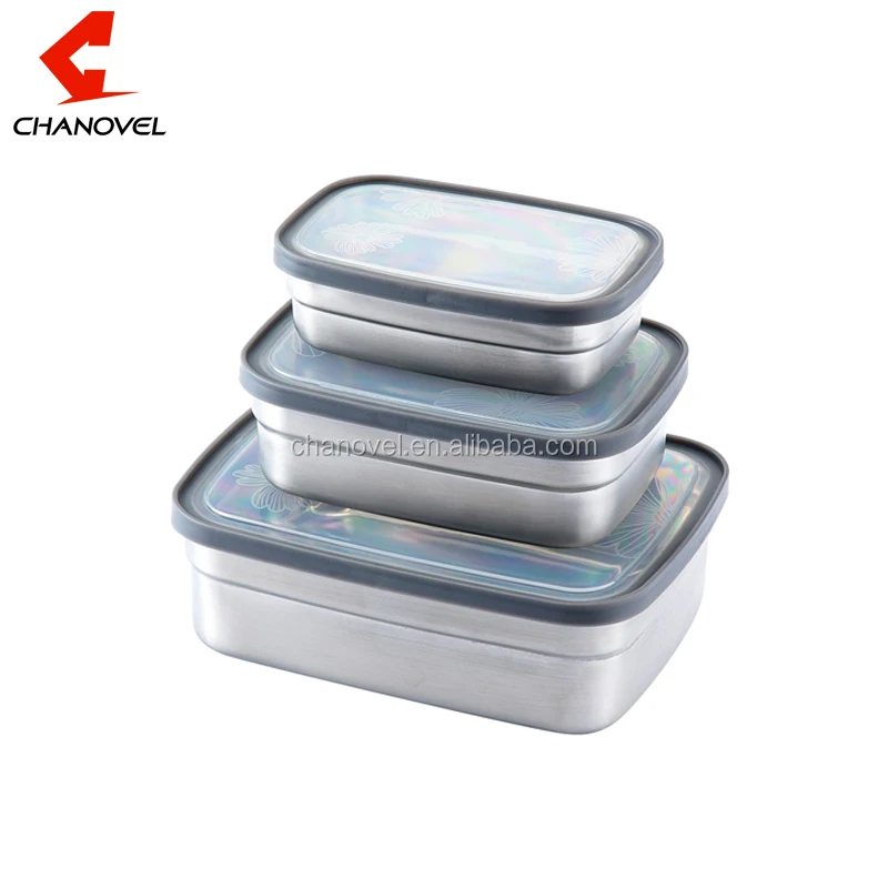 304 Stainless Steel Square Food Storage Lunch Box Containers Eco-Friendly &  Reusable Snack Food Leak Proof Nesting Containers for Kids & Adults