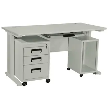 Metal 3 Drawers Mobile L Shaped Computer Desk With Hutch Buy L