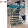 measuring for stair railing/the curved wooden staircase