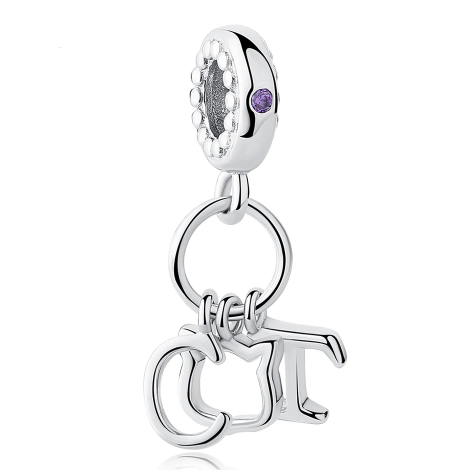 

Jewelry Supplies 925 Sterling Silver Charm Alphabet Cat Charm Beads Fit Original Women Bracelets Making