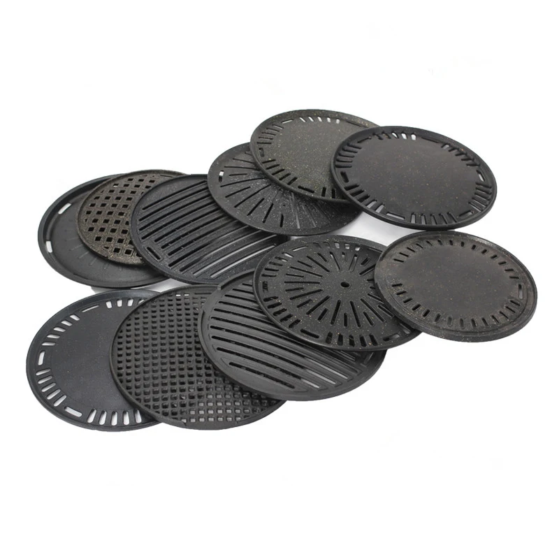 

Wholesale non-stick round korean bbq grill plate, Black