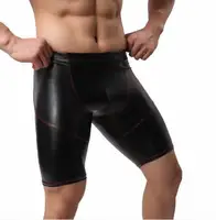 

Men Pu Leather Underwear Men's Long Pu Leather Boxer Sexy Long Pants XXL XL Modal Men's Underpants