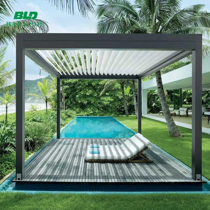 

Customized adjustable waterproof louvered roof motorized aluminium pergola, Refer to ral colors swatch or customized colors available