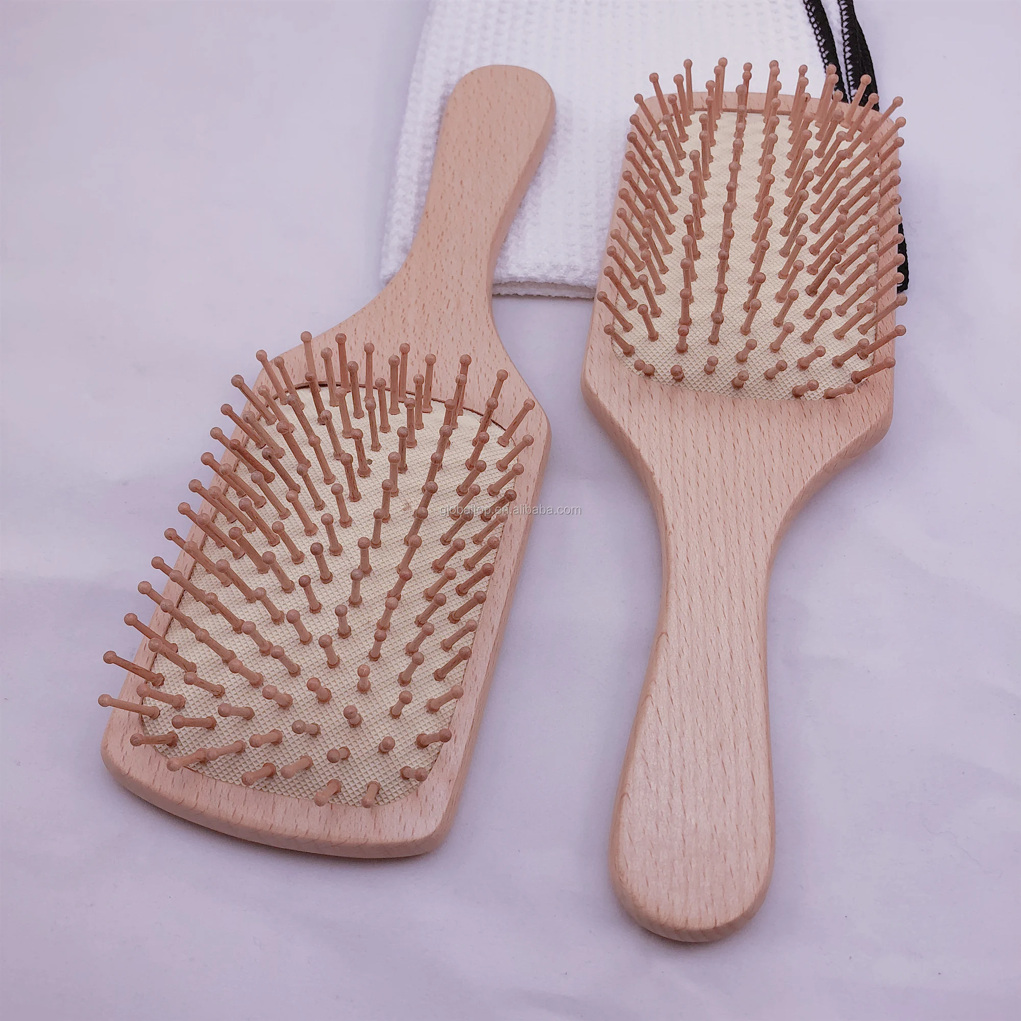 Big Wooden Hair Brush Beech Wood Professional Oem Natural Custom Paddle