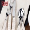 72pcs cutlery sets Stainless Steel Flatware Plastic Handle cutlery set wenzhou jolin Quid Novi