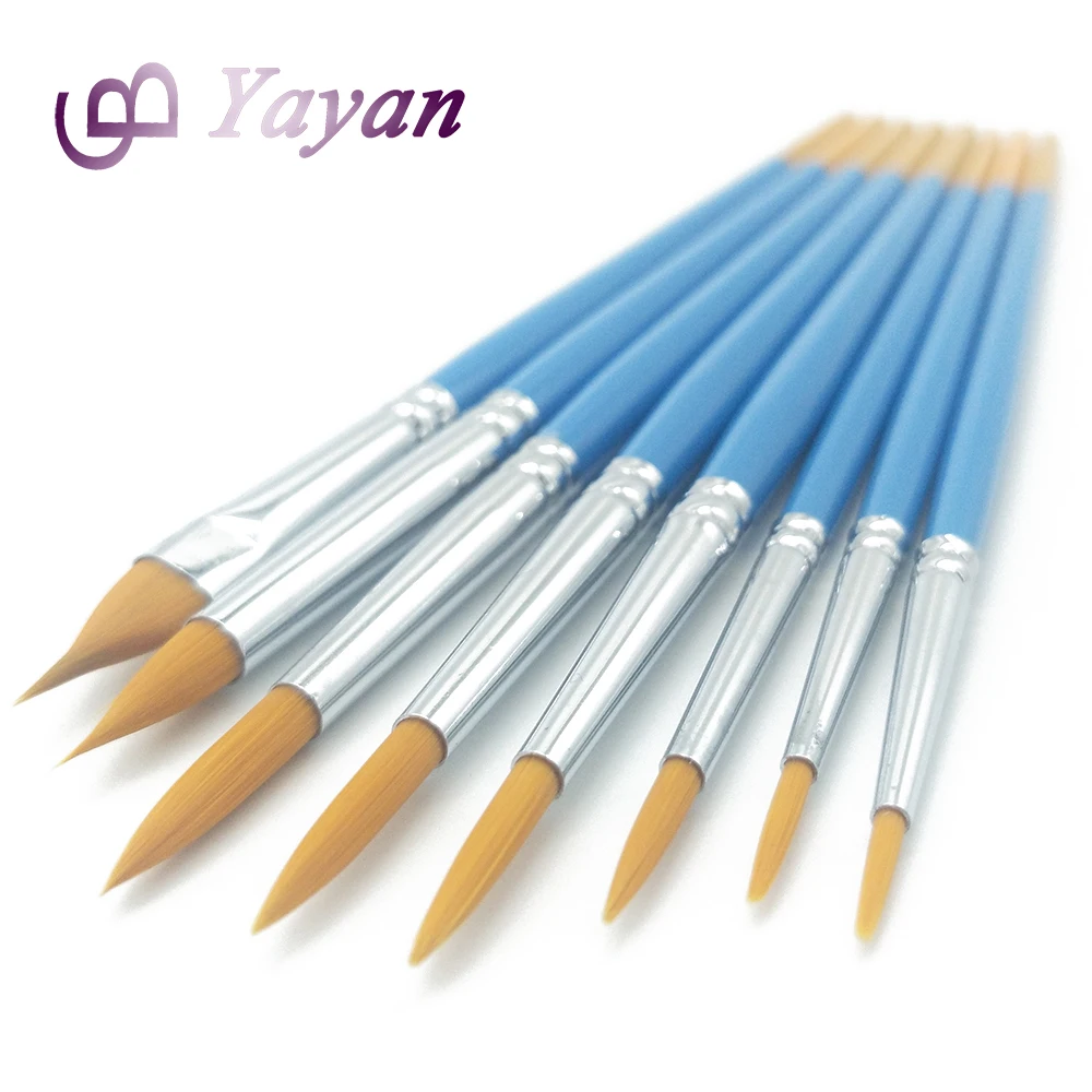 High Quality Paint Brushes Set Gold Hair Art Paintbrushes Set/11 Pcs