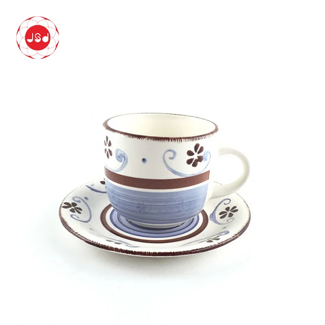 12 шт. / 16 шт. Набор столовых тарелок с коричневой каймой, синим цветочным 