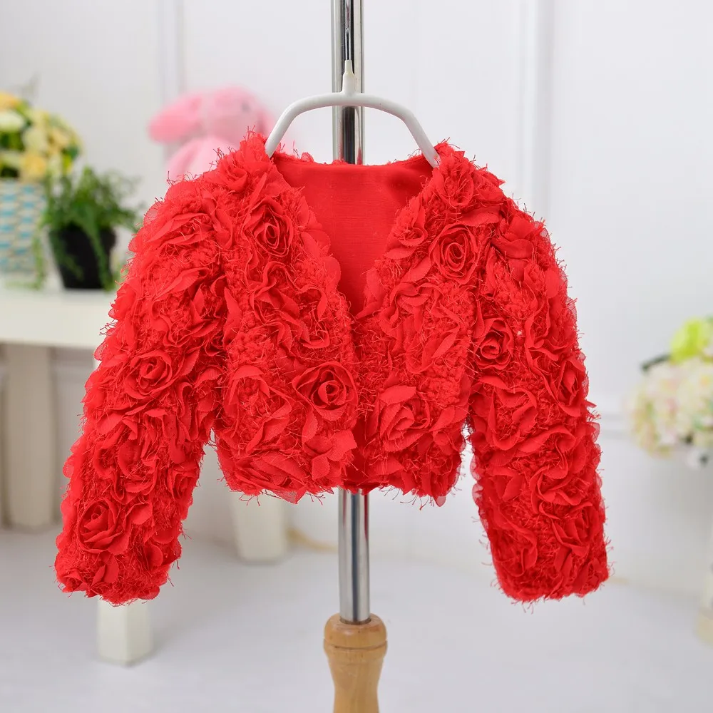 

New Fashion Kids Clothing Suppliers China Child Rose Decoration Shawl Girls Winter Jacket PJ003, N/a