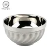 Factory supplier double layer 11.5cm-20cm stainless steel metal bowl heat insulation soup bowl
