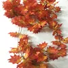 Artificial red maple leaves hanging decoration for wall hanging/rattan outdoor christmas decorations
