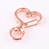 Heart shape metal keychain swivel snap c hook with key ring