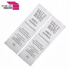 Custom White Backing Black Writing Printing Satin Care label