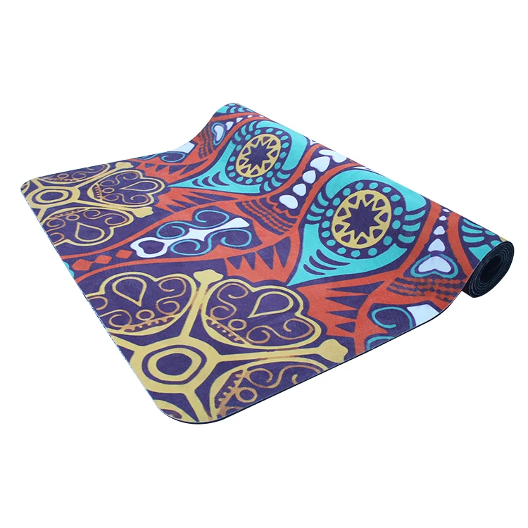 

72x27'' 3mm colorful pattern micro-suede surface and rubber base yoga mat, Picture
