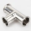 Good quality stainless steel tri clamped equal inner polished tee pipe fitting price per piece