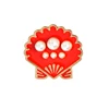 QIHE China Factory Good Quality Zinc Alloy Novelty Red Shell Pearl Brooch Pin for Clothes Accessories