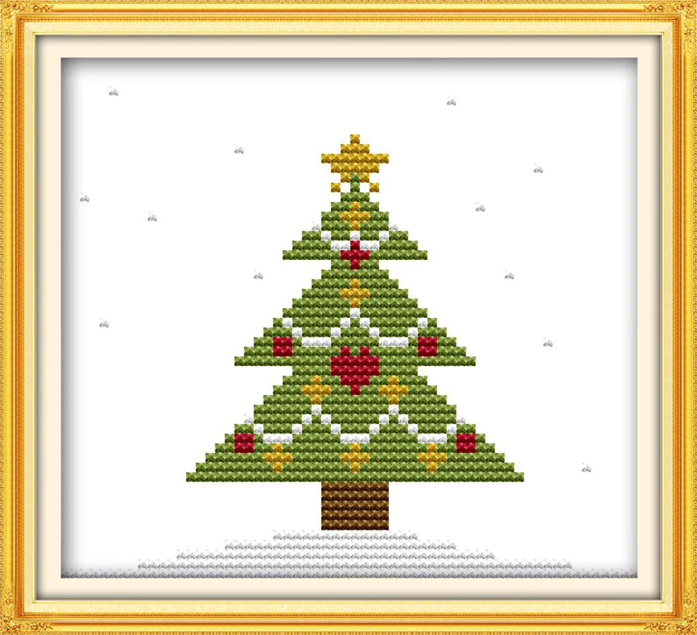
NKF christmas trees easy diy new years gifts for cross stitch kit free shipping 