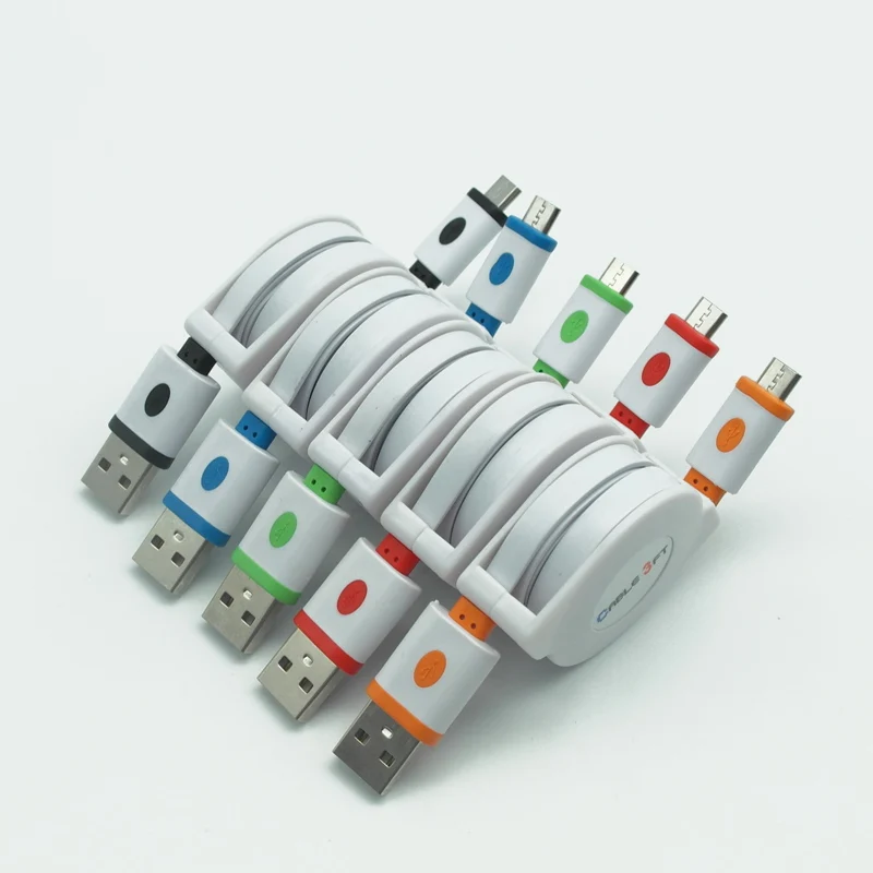 Extendable cord Retractable Micro USB Cable Android Type-c Interface White Cable - ANKUX.COM