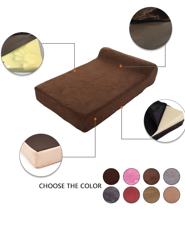 Comfortable Custom Brown Flat Memory Foam Pet Dog Beds And Cushions