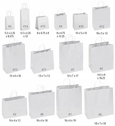 sizes of gift bags