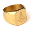 2017 New Man Ring Free Mason Religious Hip Hop Gold Ring
