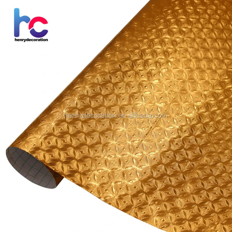 Gold Color Self Adhesive Vinyl Contact Paper Self Adhesive Foils