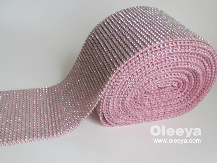 24 Rows 4mm 10 Yards/roll Plastic Mesh Trimming Rolls Without Zircons Plastic Rhinestone Mesh Trimming