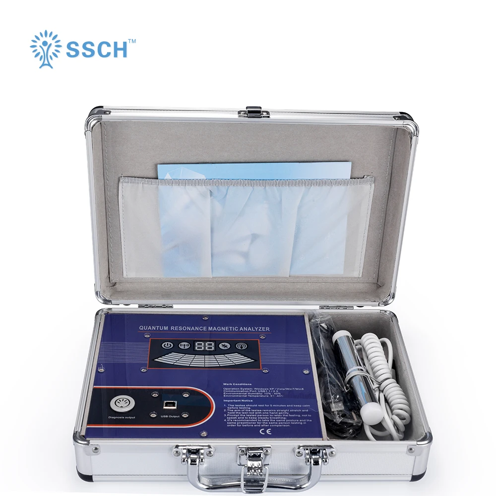 

2018 newest 4.7.0 version Medium mini quantum magnetic resonance body analyzer with 45 reports, Silver