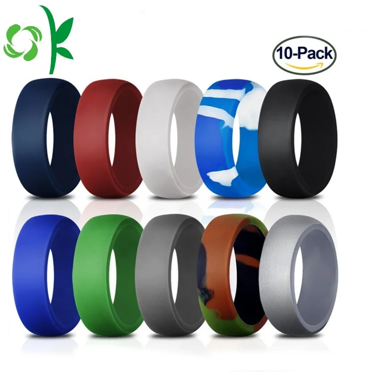 

Silicone Rubber Wedding Ring Band for Men and Women for Sports, 10 color;detail see product description