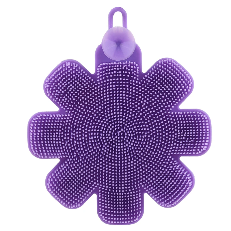 

Wholesale Amazon Hot Sale Silicone Sponge Kitchen Flower Washing Cleaning Brush Silicone Scrubber, Customized
