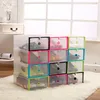 Best selling stackable color border DIY transparent drawer shoe storage box/shoe organizer