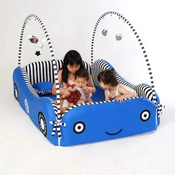 Kid Race Car Ray Bumper Bed For Infant Blue Color Baby Crib