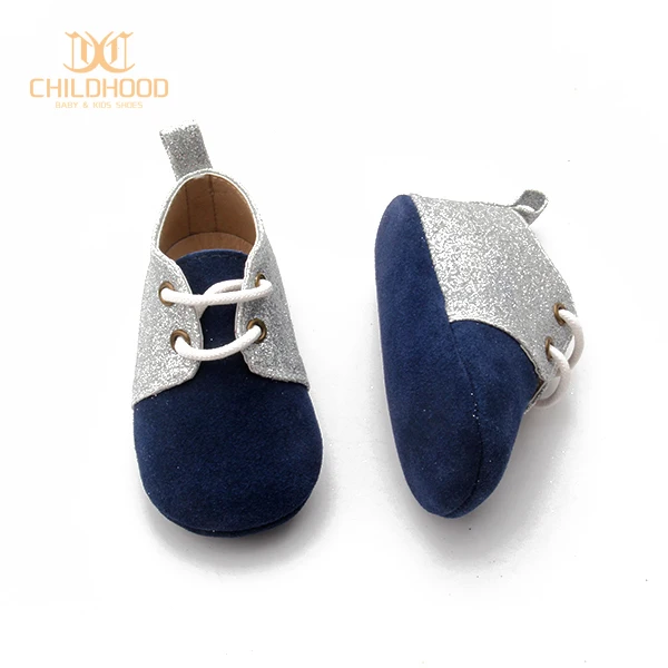 
Glitter Leather Suede Sole Baby Dress Shoes 