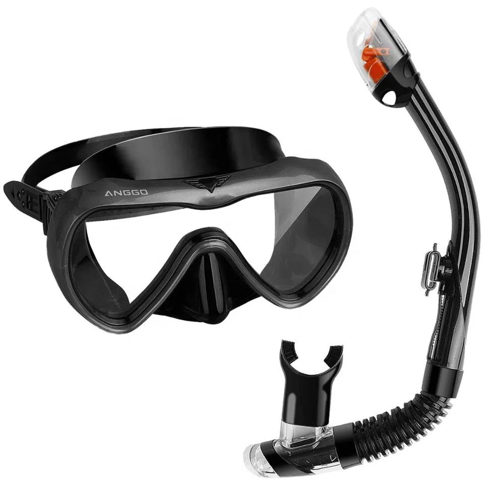 

Impact Resistant Panoramic Tempered Glass Snorkeling Diving Mask Snorkel Set, Many