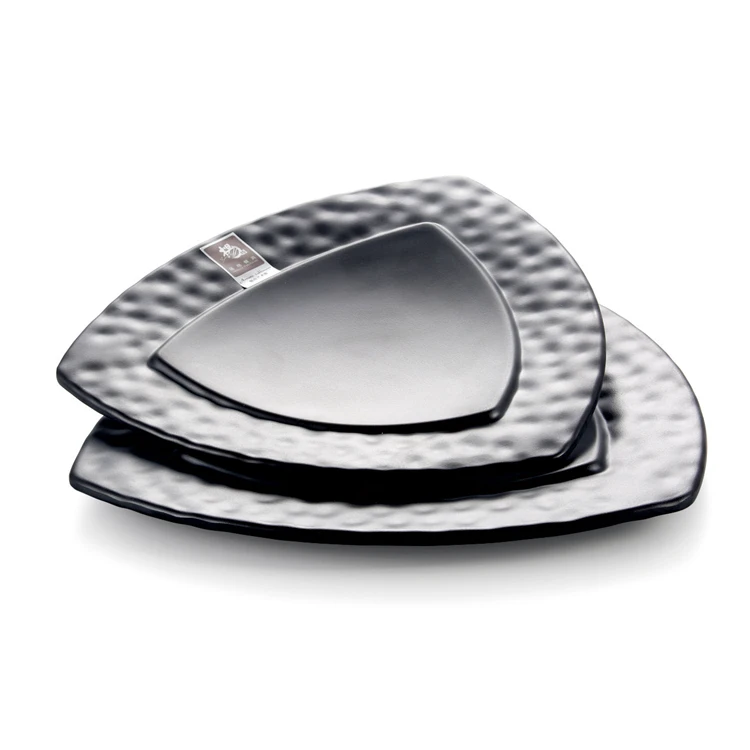 Cheap China Bulk Wholesale Melamine Black Dinner Plates For Restaurant