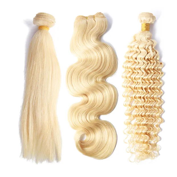 

2019 high quality 613 blonde color deep curly body wave straight virgin hair bundles for white women, #613 blonde