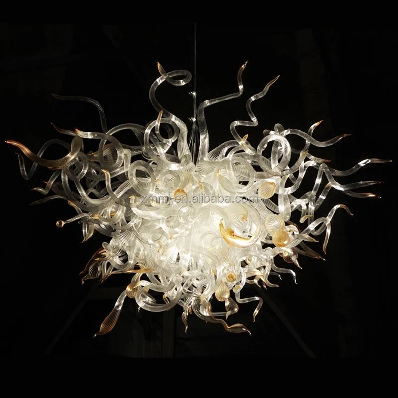 

Wholesale Handmade Art clear murano glass chandelier for ceiling decor, Customized glass chandelier